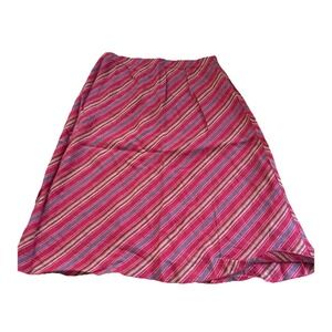 J. JILL Skirt Size Small Tall (S/ST) Women's Multi Colored Striped Linen
